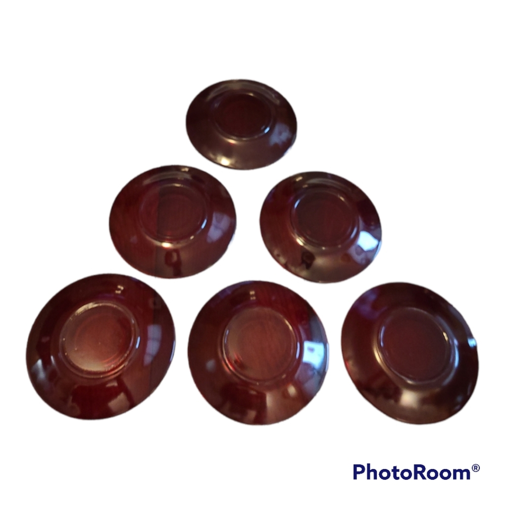 COPY - Ruby Red Anchor Hocking DessertPlates